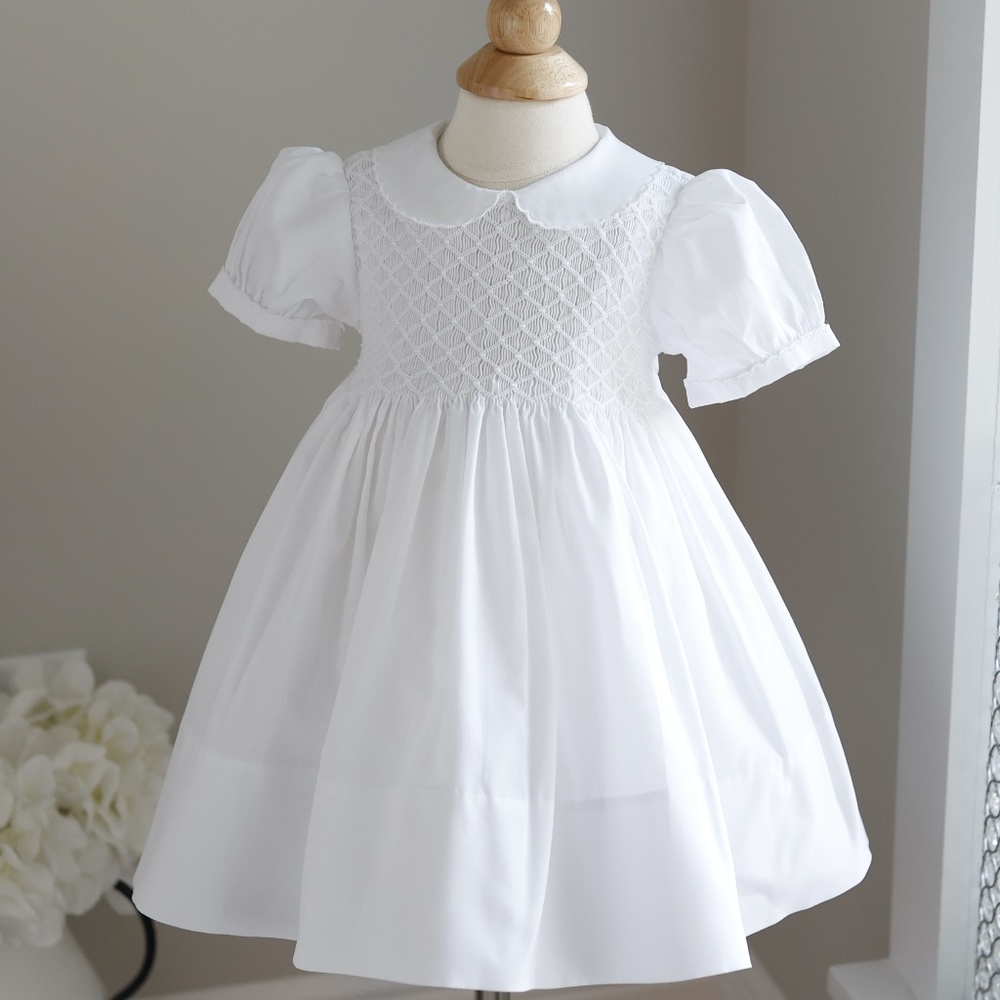 Feltman Brothers Smocked White Dress Flower Girl NWT